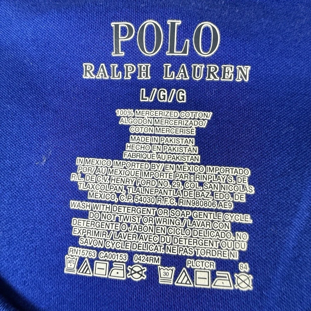 Polo Ralph Lauren Men Large Blue Short Sleeve Crew Neck Long T-Shirt Lounge Wear